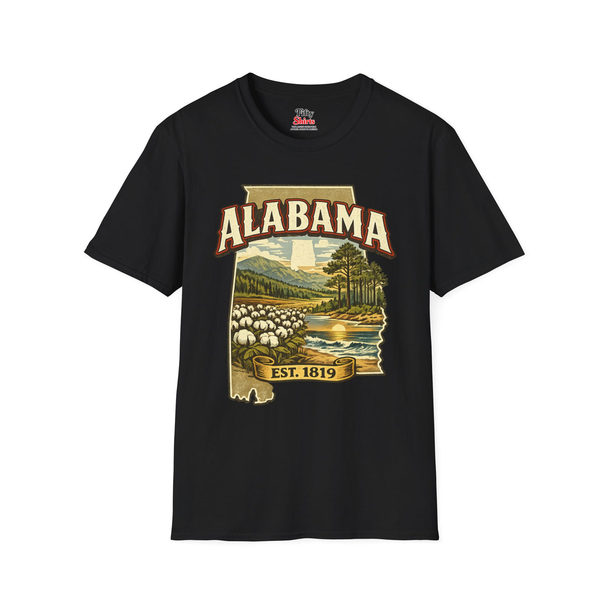 Vintage Alabama Heritage Unisex Softstyle T Shirt State Pride Graphic Tee Collections FS03