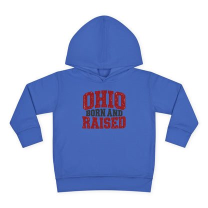 Ohio Born and Raised Midwest Heritage Unisex Toddler Pullover Fleece Hoodie