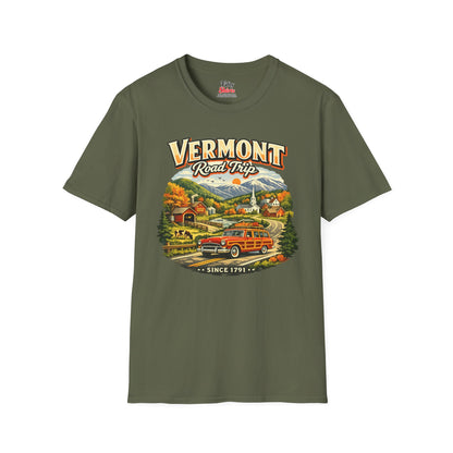 Vermont Road Trip Unisex Softstyle T Shirt State Pride Graphic Tee Collections FS03