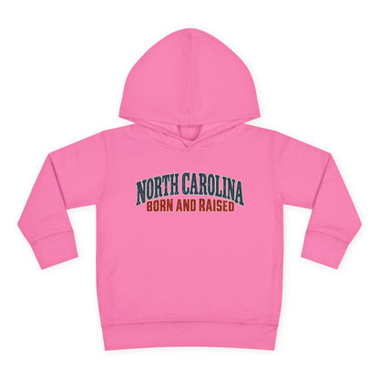 North Carolina Born and Raised Classic Souvenir Unisex Toddler Pullover Fleece Hoodie