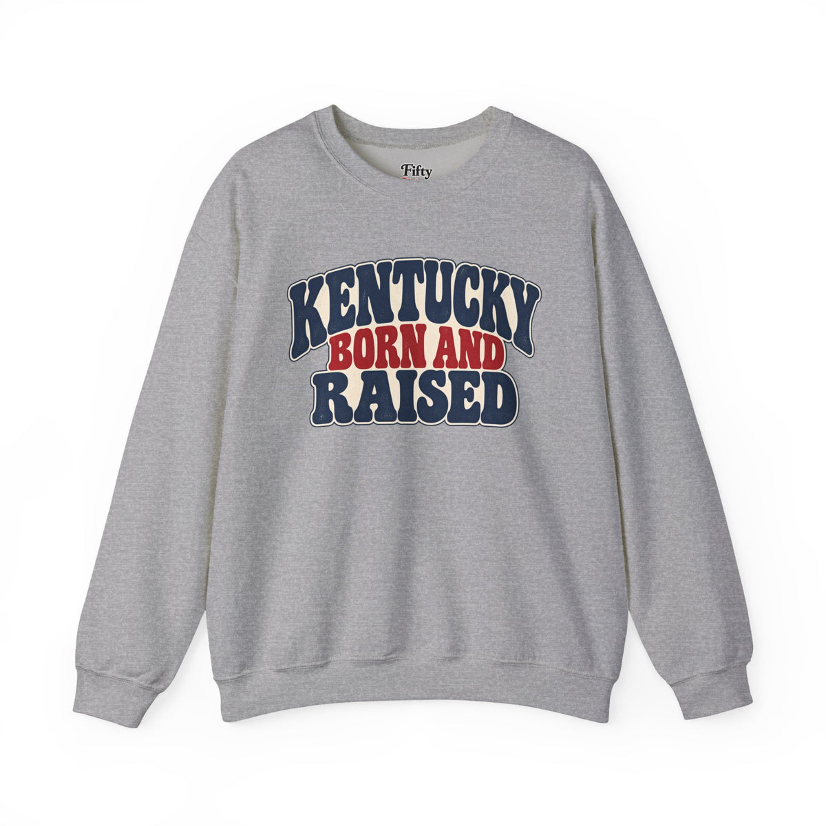 Kentucky Born and Raised Retro 1970s Unisex Sweatshirt Graphic
