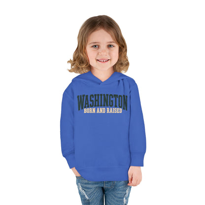 Washington Born and Raised Pacific Northwest Heritage Unisex Toddler Pullover Fleece Hoodie