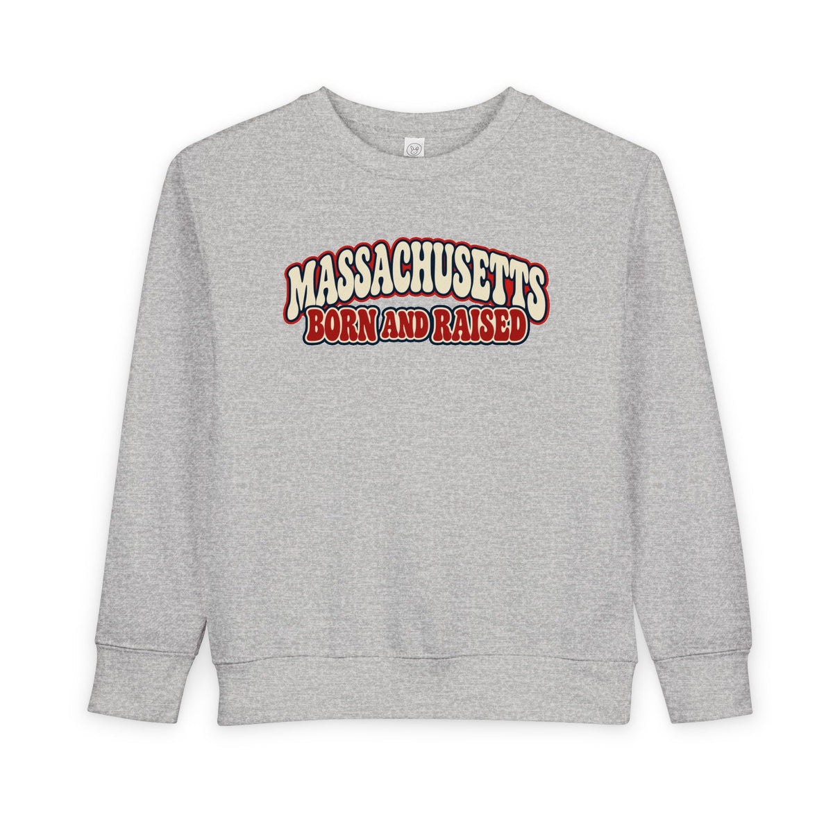 Massachusetts Born and Raised Retro 1970s Unisex Toddler Sweatshirt