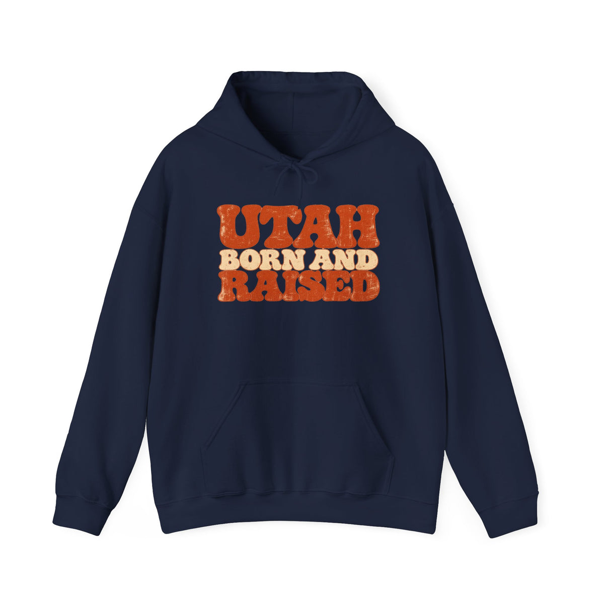 Utah Born and Raised Retro 1970s Unisex Hoodie Graphic