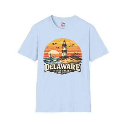 Delaware Coastal Sunset Unisex Softstyle T Shirt State Pride Graphic Tee Collections FS03