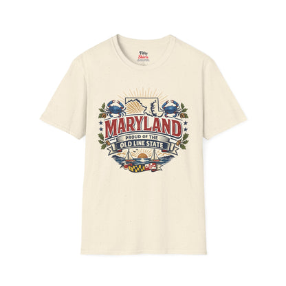 Maryland State Pride Unisex Softstyle T Shirt State Pride Graphic Tee Collections FS03