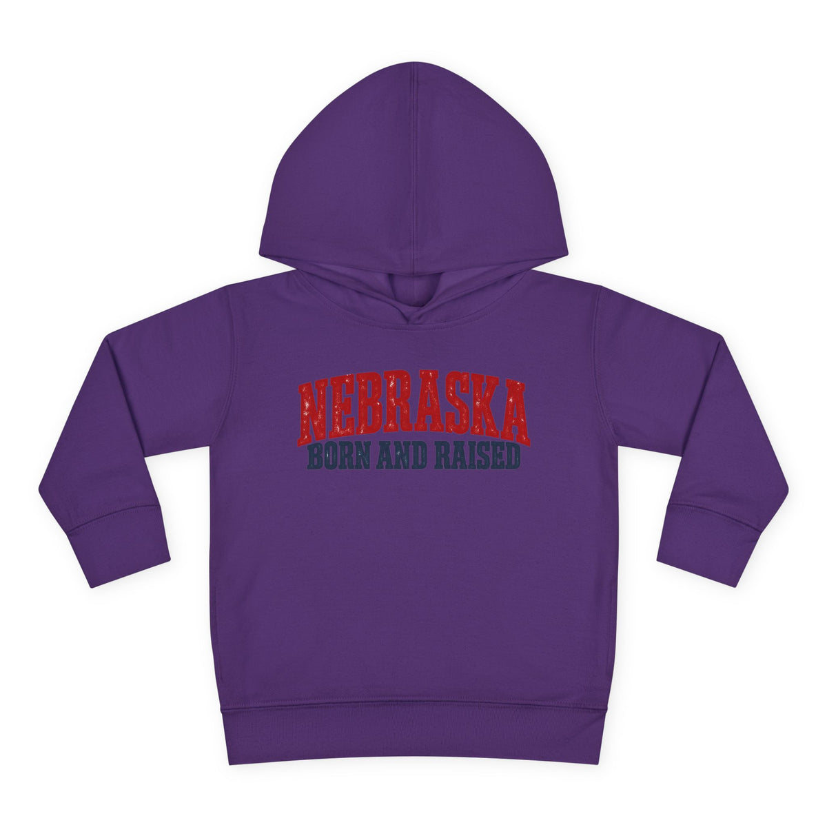 Nebraska Born and Raised Great Plains Heritage Unisex Toddler Pullover Fleece Hoodie