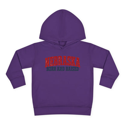Nebraska Born and Raised Great Plains Heritage Unisex Toddler Pullover Fleece Hoodie
