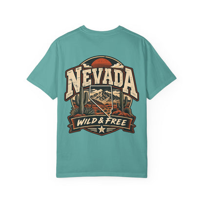 Nevada Wild & Free Unisex Comfort Color 1717 Streetwear Graphic Tee