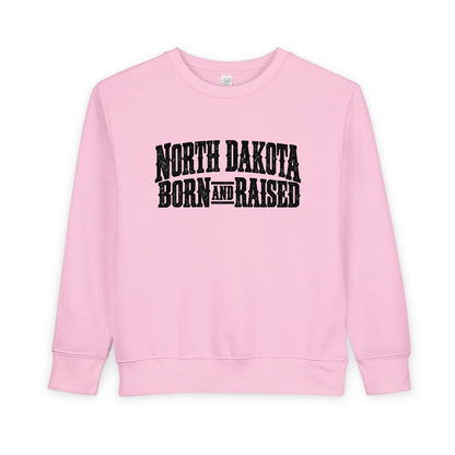 North Dakota Born and Raised Rugged Prairie Heritage Unisex Toddler Sweatshirt