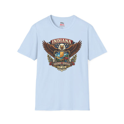 Indiana Americana Eagle Unisex Softstyle T Shirt State Pride Graphic Tee Collections FS03
