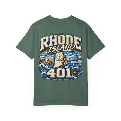 Rhode Island 401 Unisex Comfort Color 1717 Streetwear Graphic Tee