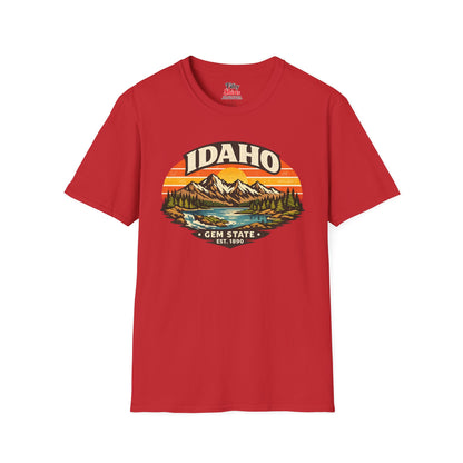 Idaho Mountain Sunset Unisex Softstyle T Shirt State Pride Graphic Tee Collections FS03