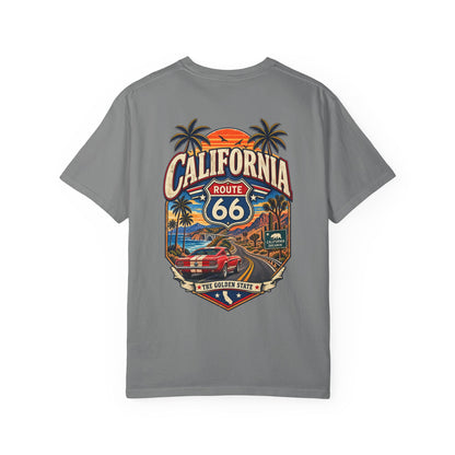 California Route 66 Style  Unisex Comfort Color 1717 Streetwear Graphic Tee