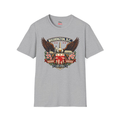 Washington D.C. Americana Eagle Unisex Softstyle T Shirt State Pride Graphic Tee Collections FS03