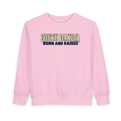 South Dakota Born and Raised Premium Heritage Unisex Toddler Sweatshirt