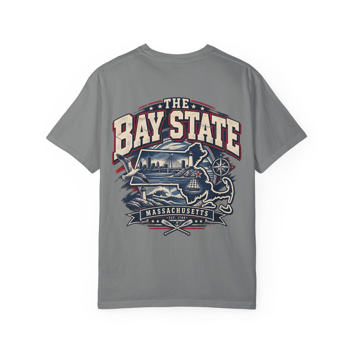 Massachusetts Bay State Streetwear Unisex Comfort Color 1717 Streetwear Graphic Tee