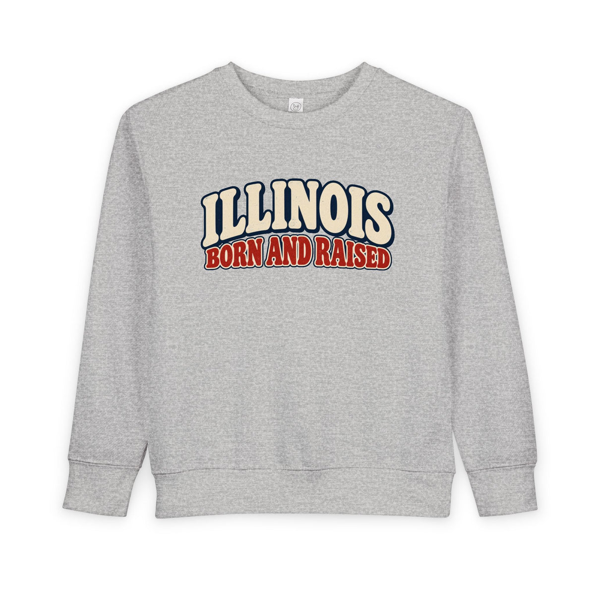 Illinois Born and Raised Retro 1970s Unisex Toddler Sweatshirt