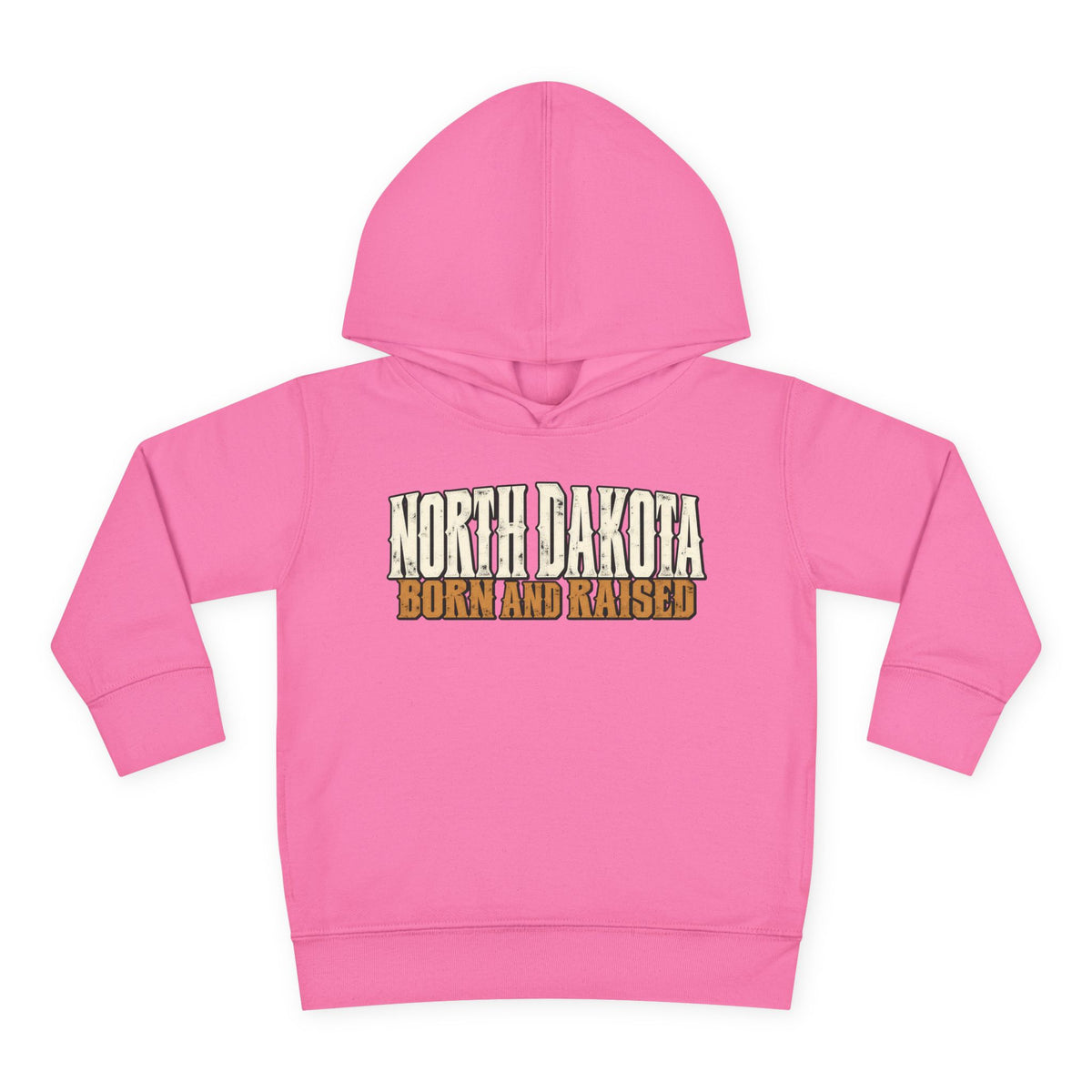 North Dakota Born and Raised Western Streetwear Unisex Toddler Pullover Fleece Hoodie