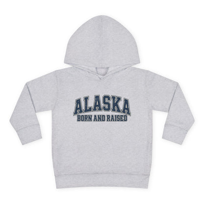 Alaska Born and Raised Classic Collegiate Unisex Toddler Pullover Fleece Hoodie