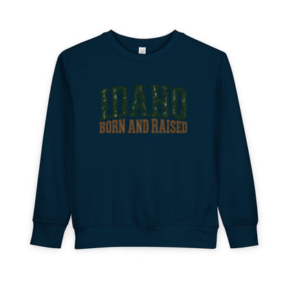 Idaho Born and Raised Pacific Northwest Heritage Unisex Toddler Sweatshirt