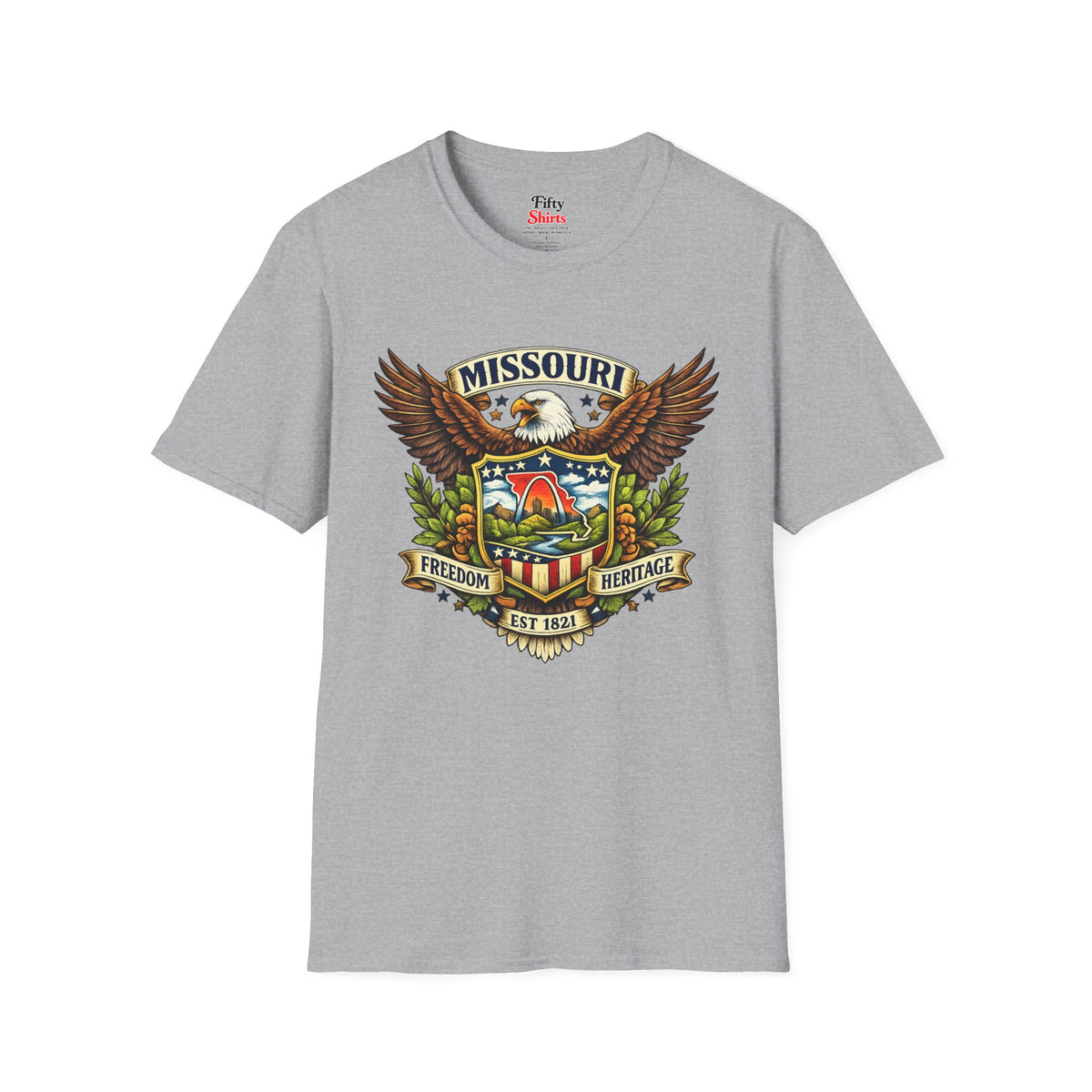 Missouri Americana Eagle Unisex Softstyle T Shirt State Pride Graphic Tee Collections FS03
