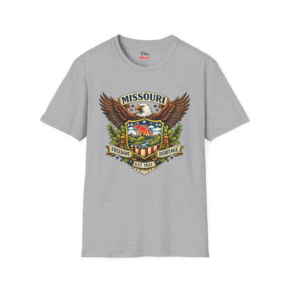 Missouri Americana Eagle Unisex Softstyle T Shirt State Pride Graphic Tee Collections FS03