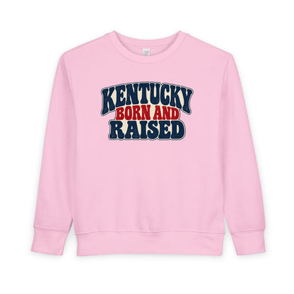 Kentucky Born and Raised Retro 1970s Unisex Toddler Sweatshirt