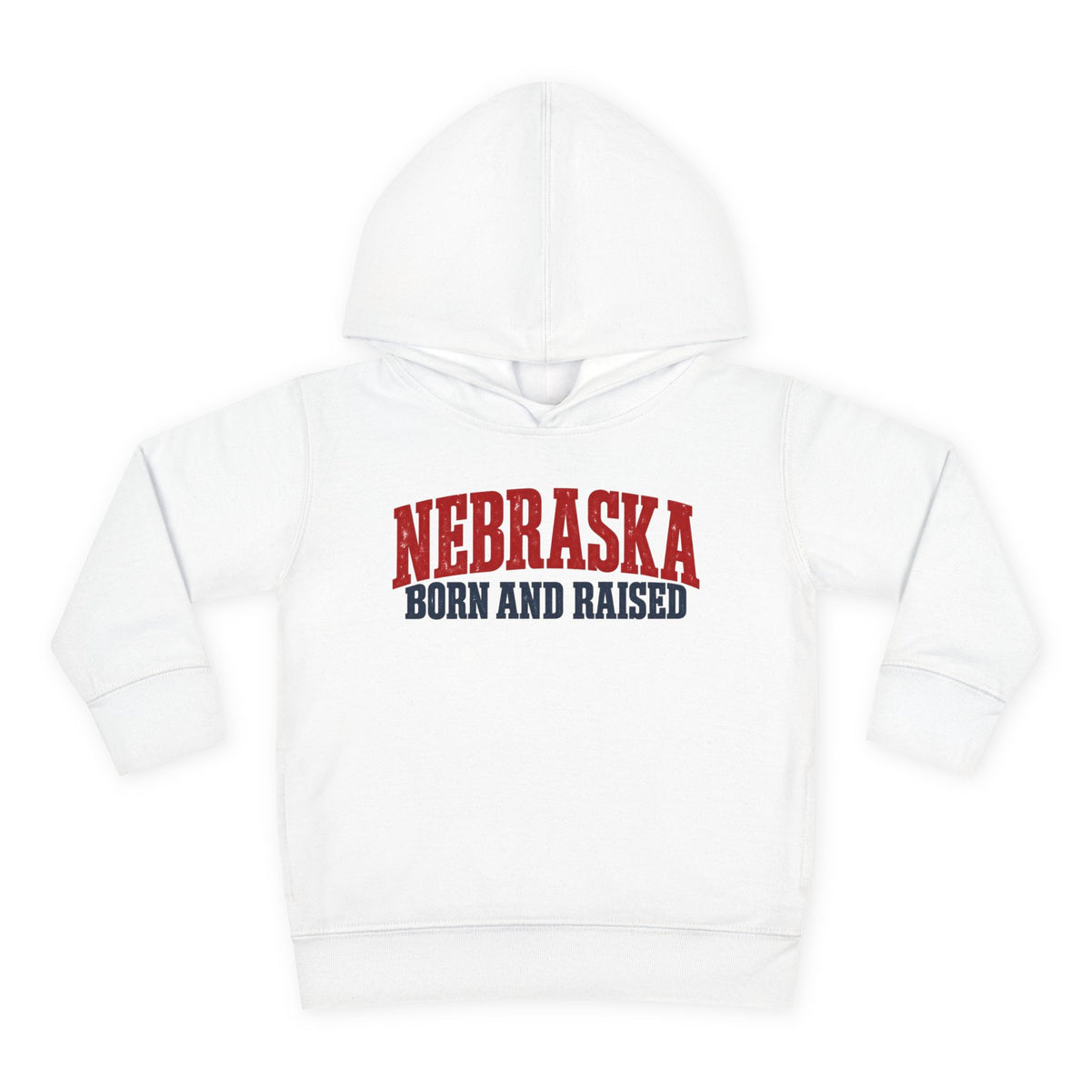 Nebraska Born and Raised Great Plains Heritage Unisex Toddler Pullover Fleece Hoodie
