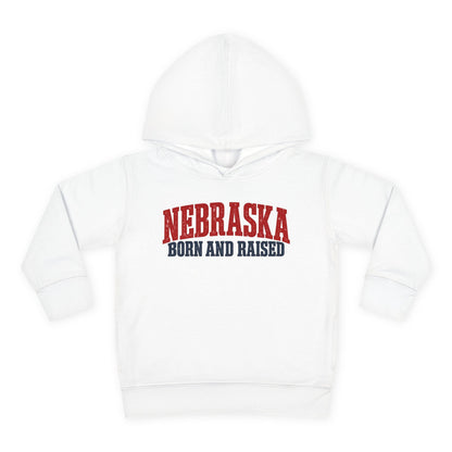 Nebraska Born and Raised Great Plains Heritage Unisex Toddler Pullover Fleece Hoodie