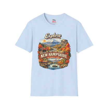 Explore New Hampshire Unisex Softstyle T Shirt State Pride Graphic Tee Collections FS03