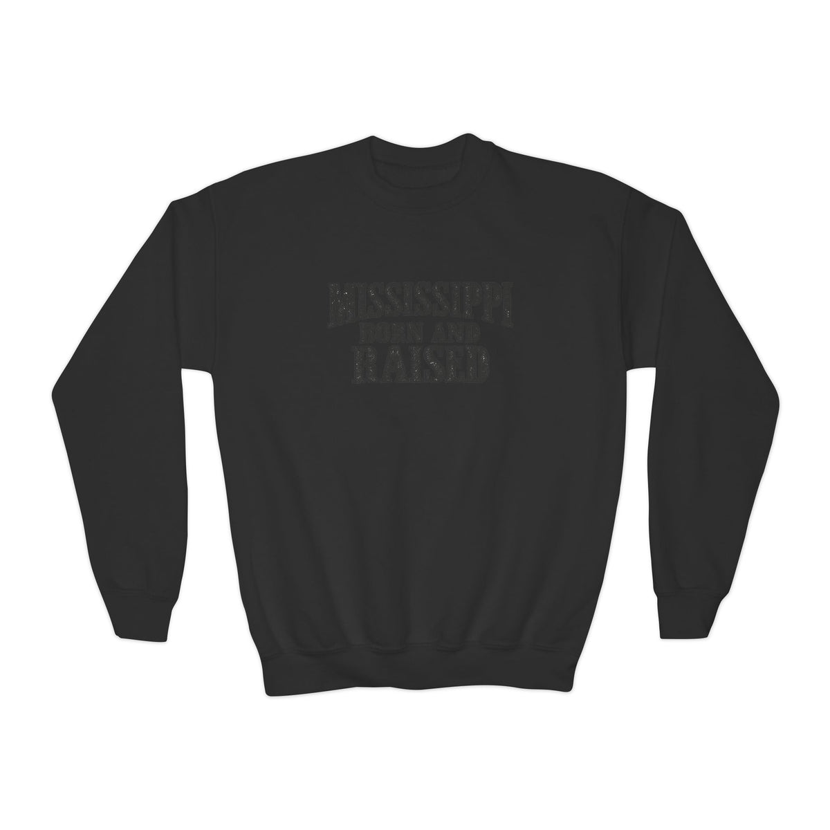 Mississippi Born and Raised Classic Southern Heritage Unisex Youth Crewneck Sweatshirt Graphic