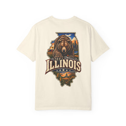 Illinois Bear Emblem Unisex Comfort Color 1717 Streetwear Graphic Tee