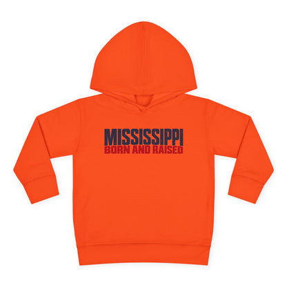 Mississippi Born and Raised Modern Southern Streetwear Unisex Toddler Pullover Fleece Hoodie