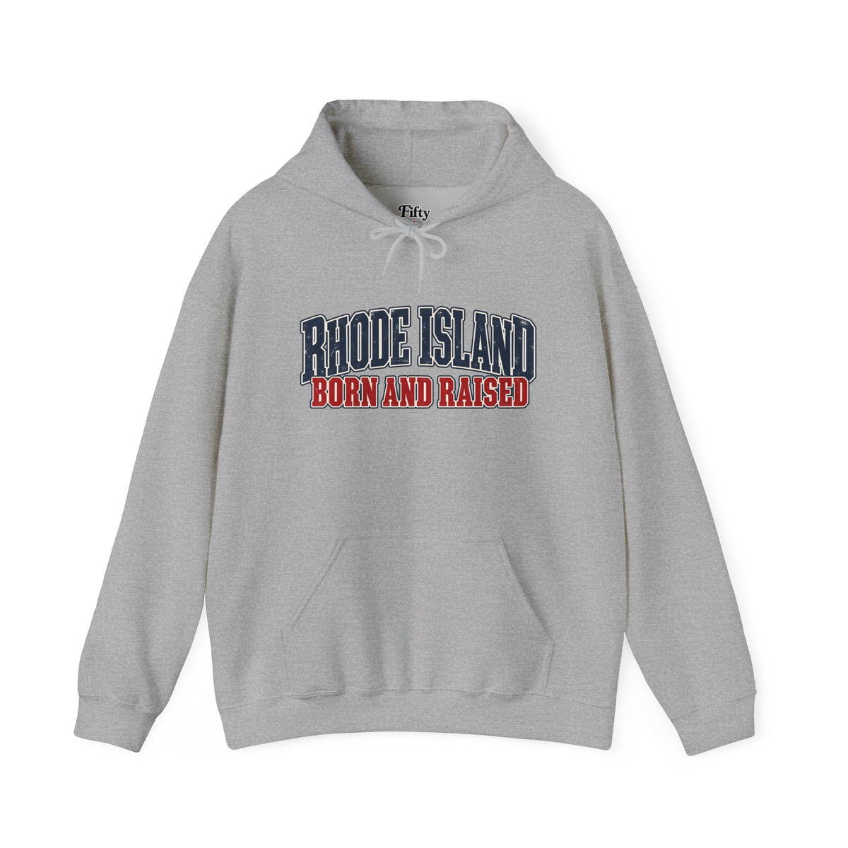 Rhode Island Born and Raised Coastal Heritage Unisex Hoodie Graphic
