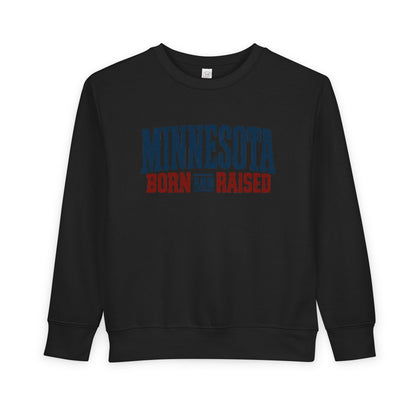 Minnesota Born and Raised Rustic Americana Unisex Toddler Sweatshirt