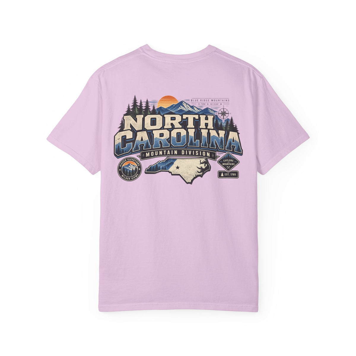 North Carolina Mountain Division Unisex Comfort Color 1717 Streetwear Graphic Tee