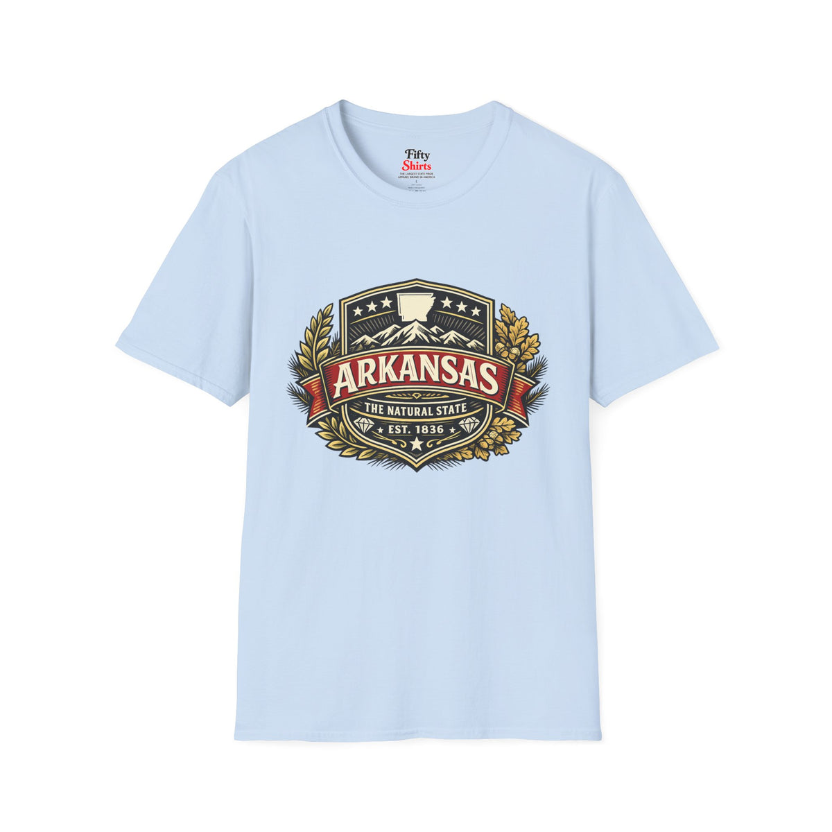Arkansas Heritage  Badge Unisex Softstyle T Shirt State Pride Graphic Tee Collections FS03