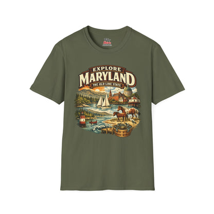 Explore Maryland Unisex Softstyle T Shirt State Pride Graphic Tee Collections FS03