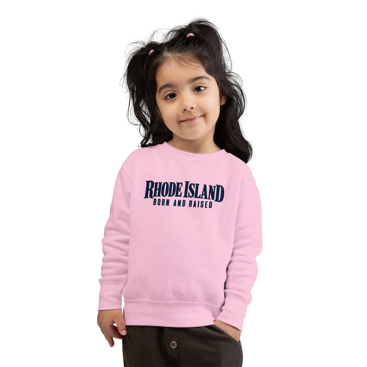 Rhode Island Born and Raised Premium Heritage Unisex Toddler Sweatshirt