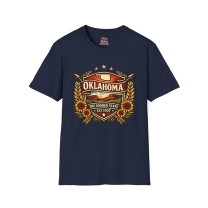 Oklahoma Heritage Badge Unisex Softstyle T Shirt State Pride Graphic Tee Collections FS03