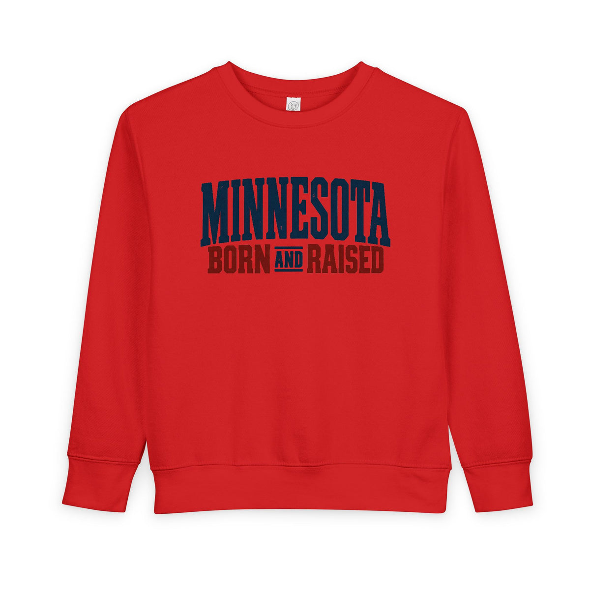 Minnesota Born and Raised Rustic Americana Unisex Toddler Sweatshirt