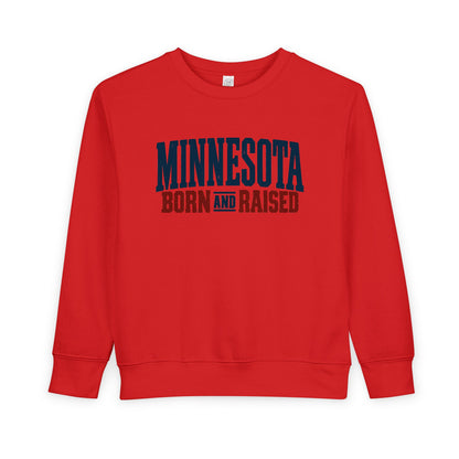 Minnesota Born and Raised Rustic Americana Unisex Toddler Sweatshirt