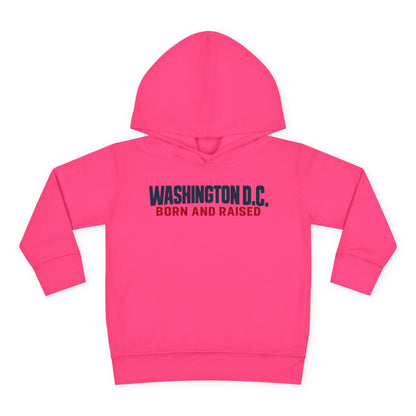 Washington DC Born and Raised Minimal Modern Unisex Toddler Pullover Fleece Hoodie