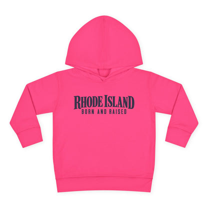 Rhode Island Born and Raised Premium Heritage Unisex Toddler Pullover Fleece Hoodie
