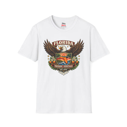Florida Americana Eagle Unisex Softstyle T Shirt State Pride Graphic Tee Collections FS03
