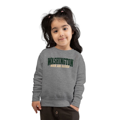 Washington Born and Raised Pacific Northwest Heritage Unisex Toddler Sweatshirt