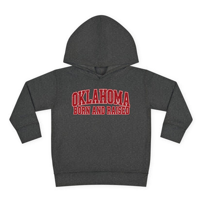 Oklahoma Born and Raised Vintage Collegiate Unisex Toddler Pullover Fleece Hoodie