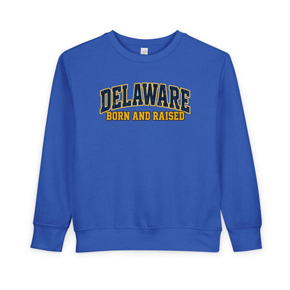 Delaware Born and Raised Old-School Athletic Unisex Toddler Sweatshirt