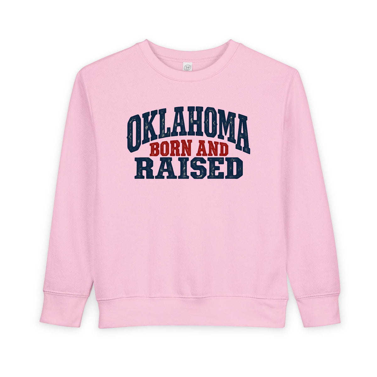Oklahoma Born and Raised Rustic Americana Unisex Toddler Sweatshirt